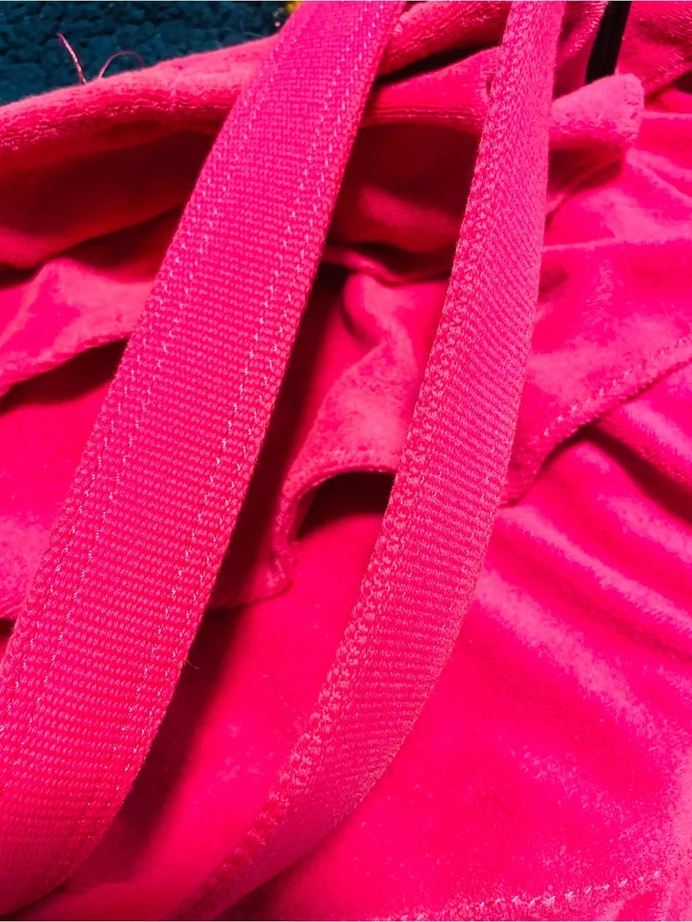 Vintage y2k Juicy Couture Hot Pink Ruffle 'Choose Juicy' Tote